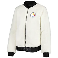 Veste réversible pour femme G-III 4Her by Carl Banks Oatmeal/Black Pittsburgh Steelers Switchback Full-Zip