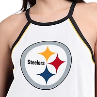 Women's G-III 4Her by Carl Banks  White Pittsburgh Steelers Redemption Win Slub Tank Top