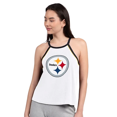 Women's G-III 4Her by Carl Banks White Pittsburgh Steelers Redemption Win Slub Tank Top
