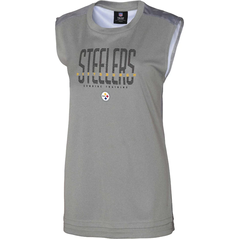 Débardeur sans sueur Pittsburgh Steelers gris pour femme