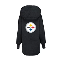 Women's Jill Martin Black Pittsburgh Steelers Oversized Hooded Lounger