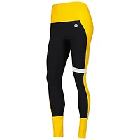 Women's KIYA TOMLIN Black/Gold Pittsburgh Steelers Colorblock Tri-Blend Leggings