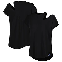 KIYA TOMLIN - Chemise noire à découpes en trois mélanges Pittsburgh Steelers pour femme