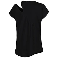 KIYA TOMLIN - Chemise noire à découpes en trois mélanges Pittsburgh Steelers pour femme