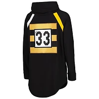 Women's KIYA TOMLIN Black Pittsburgh Steelers Tri-Blend Raglan Pullover Sweatshirt