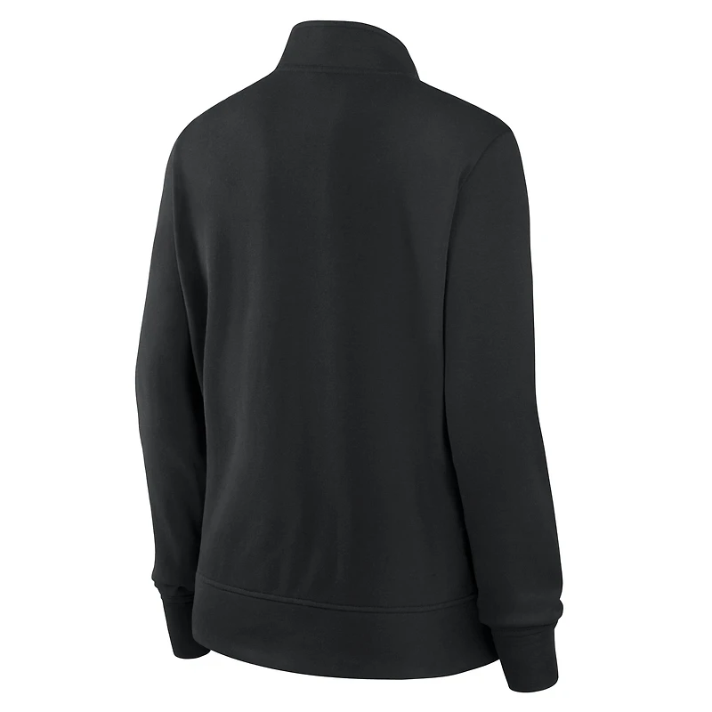 Veste à logo athlétique noire pour femme, modèle Velocity, avec fermeture éclair quart de tour, des Pittsburgh Steelers