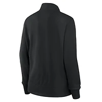 Veste à logo athlétique noire pour femme, modèle Velocity, avec fermeture éclair quart de tour, des Pittsburgh Steelers