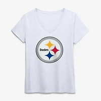 Women's Logo Athletic Pittsburgh Steelers Primary V-Neck T-Shirt