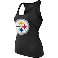 Women's Majestic Threads Najee Harris Black Pittsburgh Steelers Player Name & Number Tri-Blend Tank Top