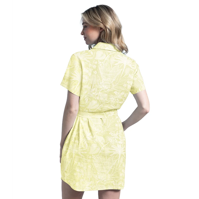 Women's Margaritaville Yellow Pittsburgh Steelers Palm Linen Dress