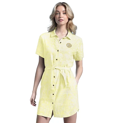 Robe en lin jaune à motif palmier des Pittsburgh Steelers pour femme Margaritaville