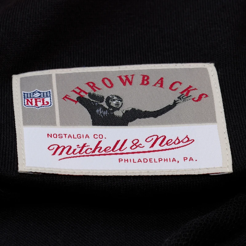 Women's Mitchell & Ness  Black Pittsburgh Steelers Cropped Long Sleeve Rugby Polo