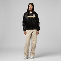 Women's Mitchell & Ness  Black Pittsburgh Steelers Full-Snap Satin Jacket