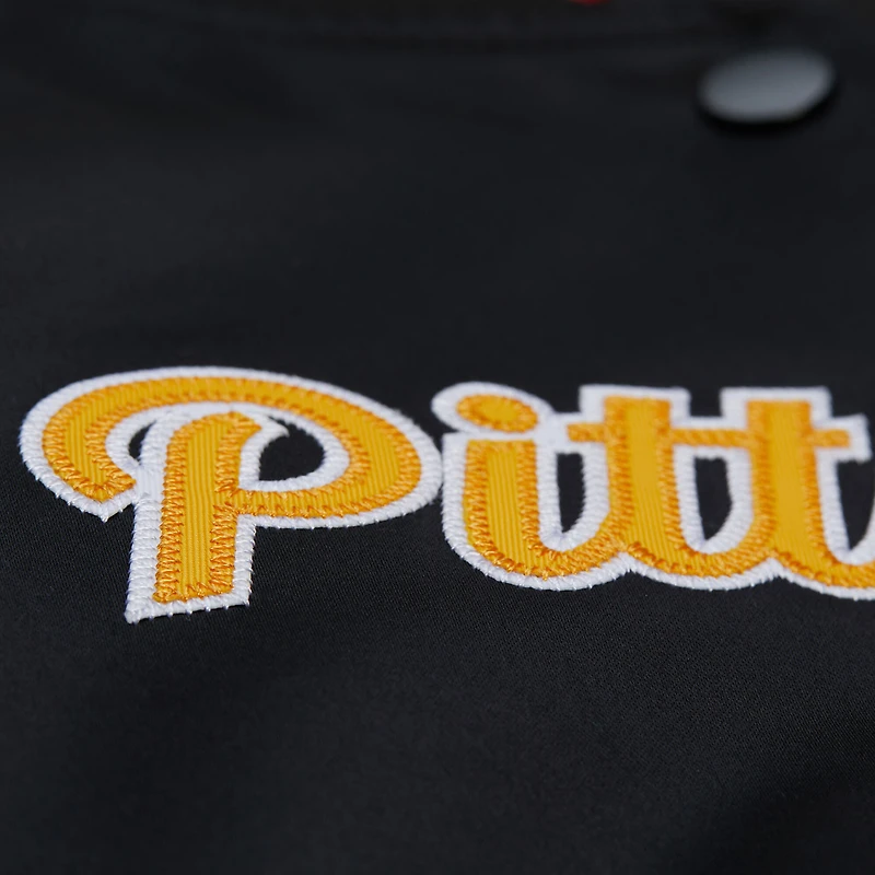 Women's Mitchell & Ness  Black Pittsburgh Steelers Full-Snap Satin Jacket