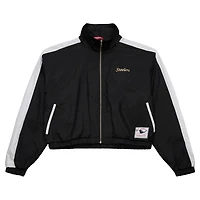 Veste courte entièrement zippée en nylon noir pour femme Mitchell & Ness Pittsburgh Steelers