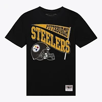 Women's Mitchell & Ness  Black Pittsburgh Steelers Team Dynamic Boyfriend T-Shirt