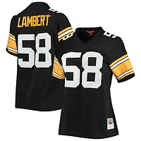 Maillot de joueur réplique Mitchell & Ness Jack Lambert noir Pittsburgh Steelers Legacy Replica pour femme