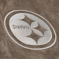 Veste universitaire Mitchell & Ness beige Pittsburgh Steelers pour femme, à boutons-pression.