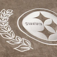 Veste universitaire Mitchell & Ness beige Pittsburgh Steelers pour femme, à boutons-pression.