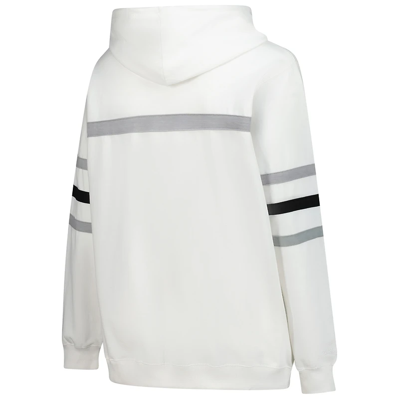Sweat à capuche rétro Mitchell & Ness blanc pour femme, grande taille, motif entraîneur-chef des Steelers de Pittsburgh