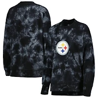 Sweat-shirt à capuche noir MSX by Michael Strahan pour femme, motif Bailey Tie-Dye Tri-Blend des Pittsburgh Steelers