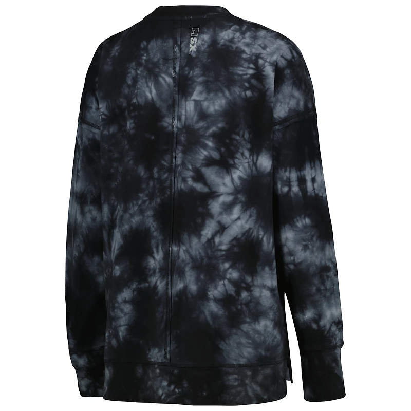 Sweat-shirt à capuche noir MSX by Michael Strahan pour femme, motif Bailey Tie-Dye Tri-Blend des Pittsburgh Steelers