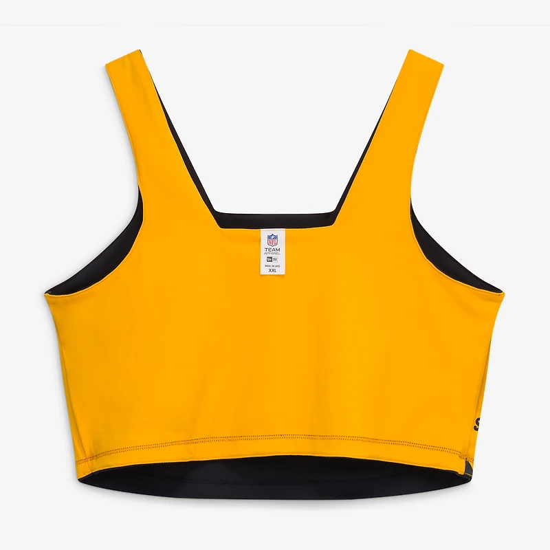 Women's New Era Black/Gold Pittsburgh Steelers Reversible Cropped Sport Classics Tank Top