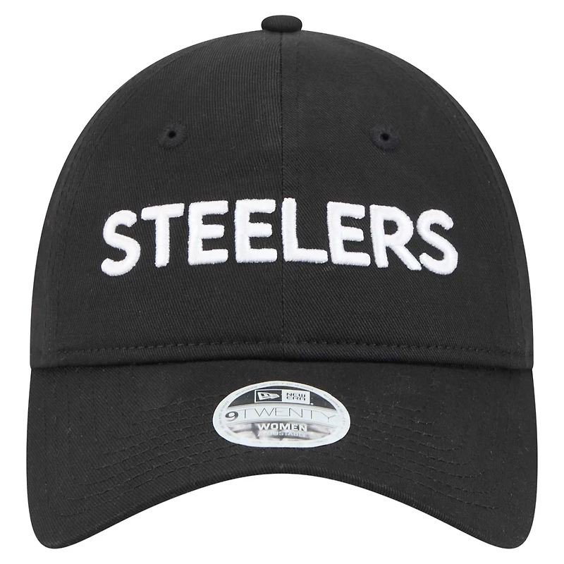 Casquette ajustable Cece 9TWENTY noire des Pittsburgh Steelers de New Era pour femme