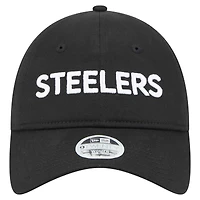Casquette ajustable Cece 9TWENTY noire des Pittsburgh Steelers de New Era pour femme
