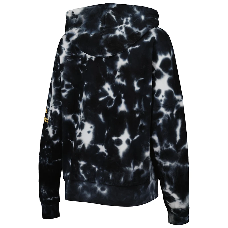 Sweat à capuche en molleton Cloud Dye des Pittsburgh Steelers New Era pour femme, noir