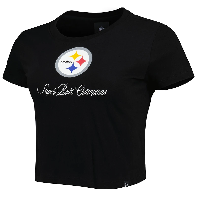 T-shirt noir New Era Pittsburgh Steelers Historic Champs pour femme