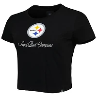 T-shirt noir New Era Pittsburgh Steelers Historic Champs pour femme