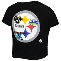 T-shirt noir New Era Pittsburgh Steelers Historic Champs pour femme