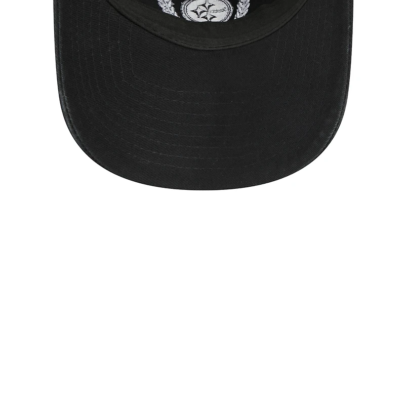 Casquette ajustable 9TWENTY New Era Pittsburgh Steelers Leaves noire pour femme