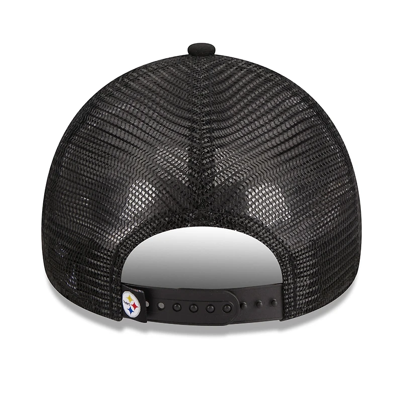 Casquette réglable noire Pittsburgh Steelers McGee Trucker 9FORTY New Era pour femme