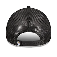 Casquette réglable noire Pittsburgh Steelers McGee Trucker 9FORTY New Era pour femme