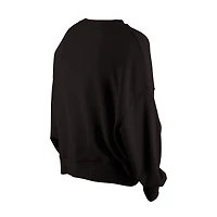 Women's New Era Black Pittsburgh Steelers Oversized Throwback Mineral Wash Crew Neck Sweatshirt