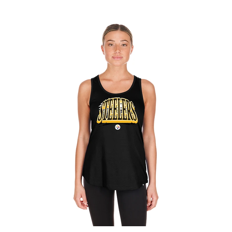 Women's New Era  Black Pittsburgh Steelers Summer Tank Top