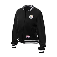 Veste polaire noire à boutons-pression pour femme New Era des Pittsburgh Steelers