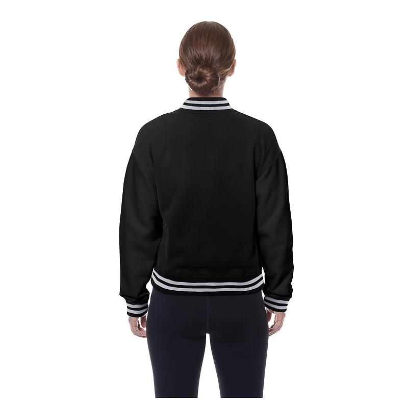 Women's New Era  Black Pittsburgh Steelers Throwback Fleece Full-Snap Jacket