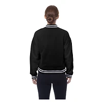 Women's New Era  Black Pittsburgh Steelers Throwback Fleece Full-Snap Jacket