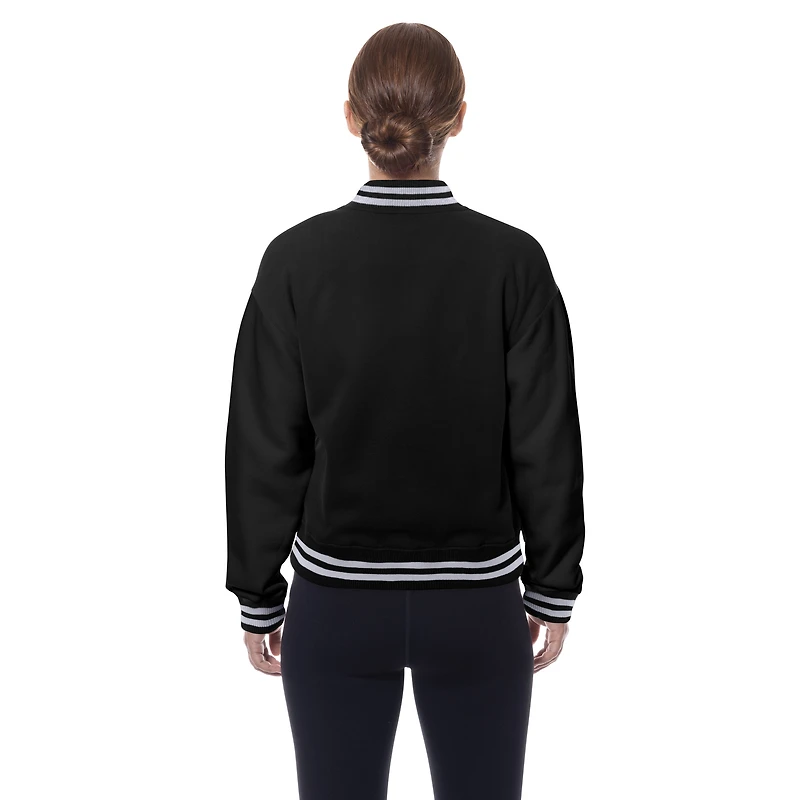 Veste polaire noire à boutons-pression pour femme New Era des Pittsburgh Steelers