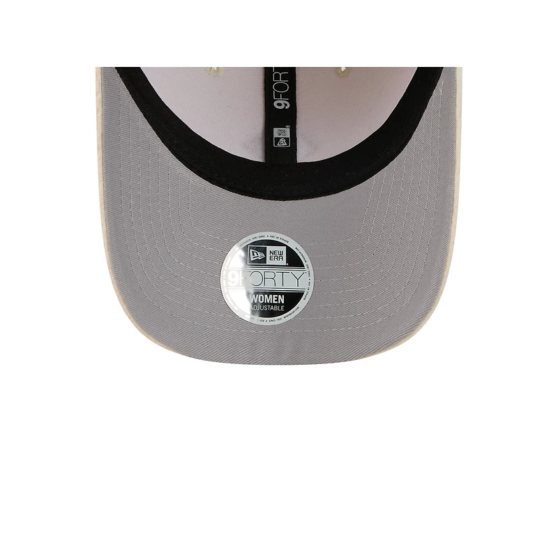 Casquette ajustable confortable 9FORTY crème New Era pour femme des Pittsburgh Steelers