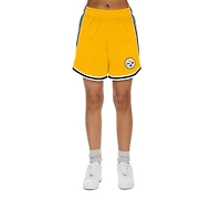 Short en maille Sport Classics New Era doré/noir pour femme des Pittsburgh Steelers