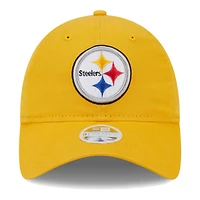 Casquette ajustable Main Core Classic 2.0 9TWENTY dorée des Pittsburgh Steelers de New Era pour femme