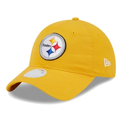 Casquette ajustable Main Core Classic 2.0 9TWENTY dorée des Pittsburgh Steelers de New Era pour femme
