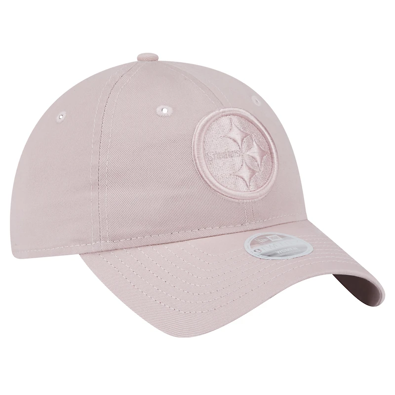 Casquette ajustable Main 9TWENTY rose clair des Pittsburgh Steelers de New Era pour femme