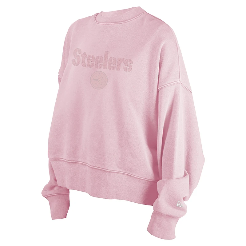 Sweat-shirt confortable rose Pittsburgh Steelers New Era pour femme