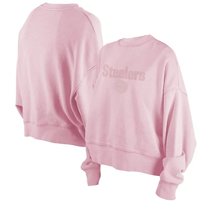 Sweat-shirt confortable rose Pittsburgh Steelers New Era pour femme