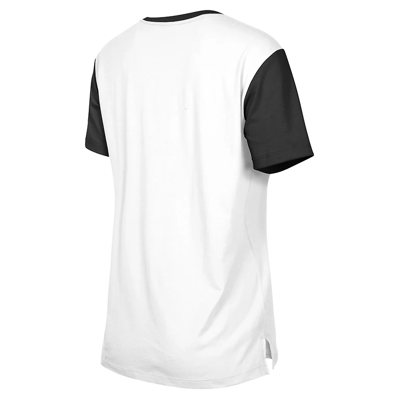 T-shirt 3rd Down des Pittsburgh Steelers de New Era pour femme, blanc/noir